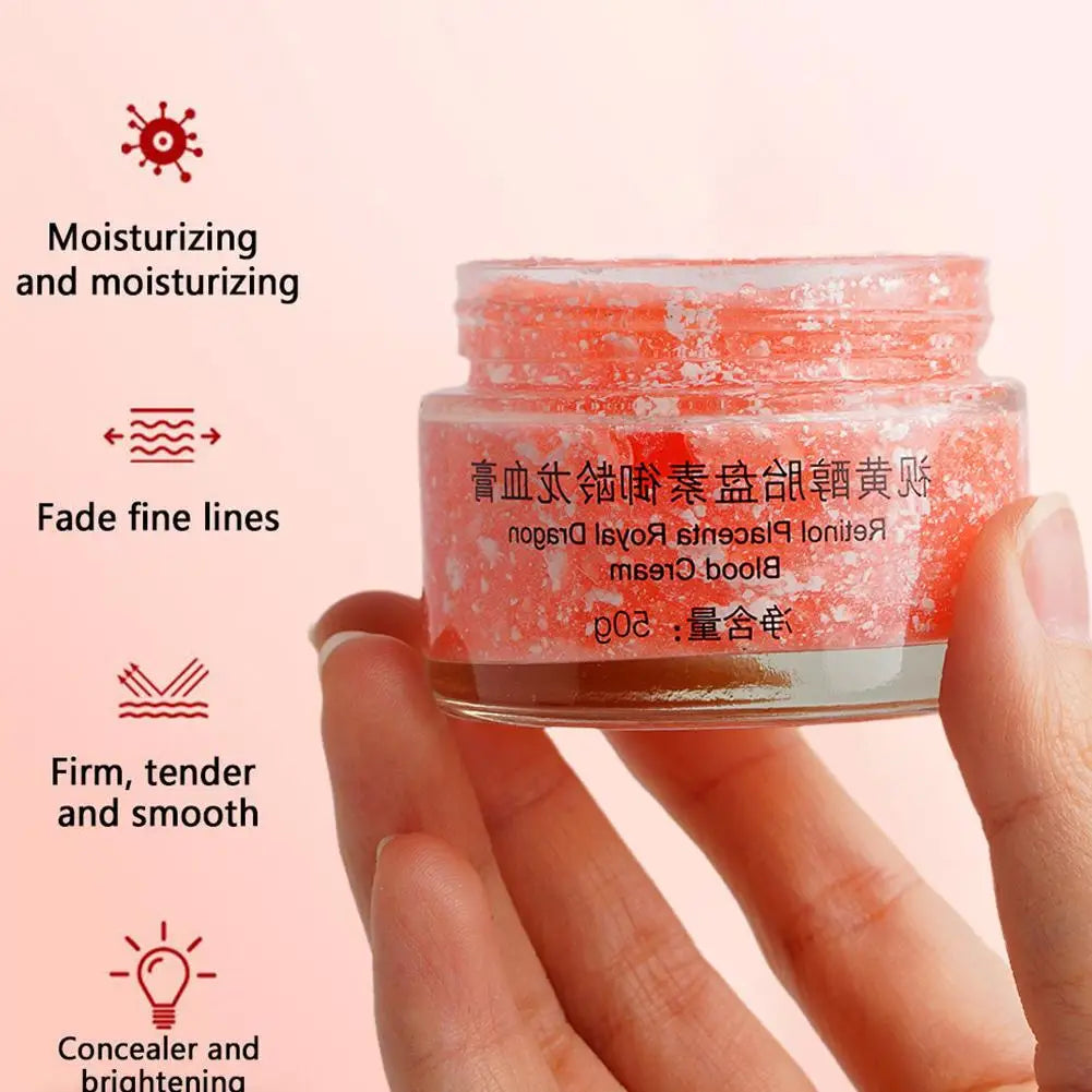 Dragons Blood Easy Cream, Retinol Placenta Dragon Blood Face Cream, Firm Anti Wrinkle Cream For Women Rejuvenate Skin Care 50g